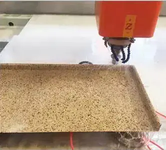 CNC machine is processing stone