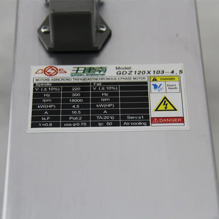 4.5kw ER32 GDZ120*103-4.5 空冷スピンドル詳細