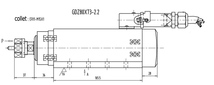 2.2kw ER20 GDZ80*73-2.2(with fin) drawing