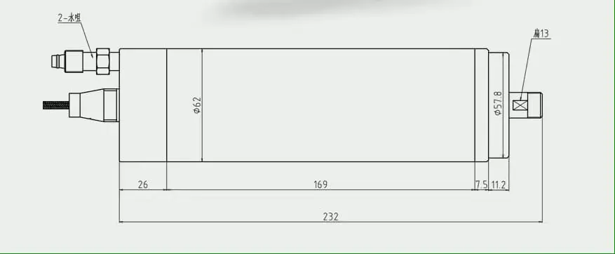 1.2kw ER11 GDZ-26 akvo-malvarmiga spindelo desegno