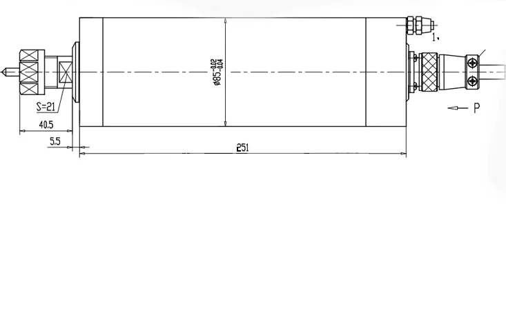 Eixo refrigerado a água ER20 de 2,2 kW GDZ85-2.2