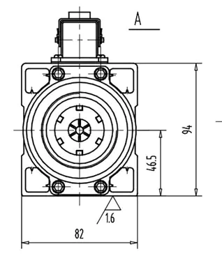 1.5kw ER20 GDZ93x82-1.5 квадратный воздушный охлаждающий шпиндель чертеж