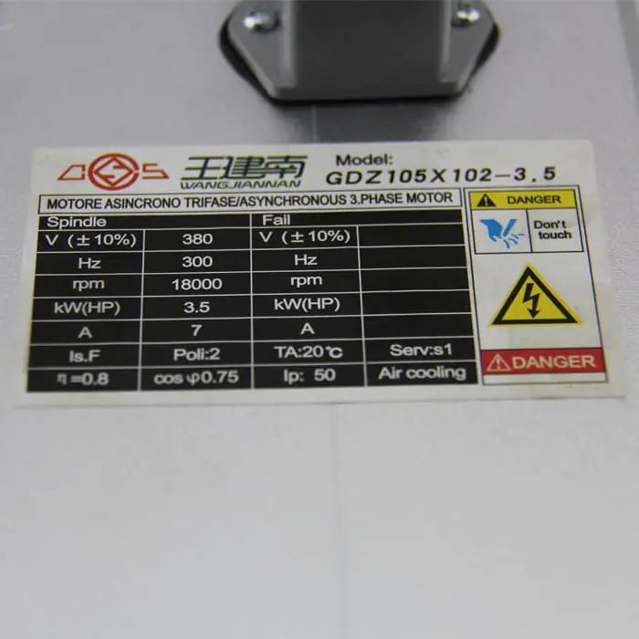 3.5kw ER20 GDZ105*102-3.5 空冷スピンドルの詳細