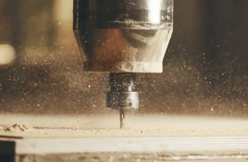 CNC spindle processing the wood