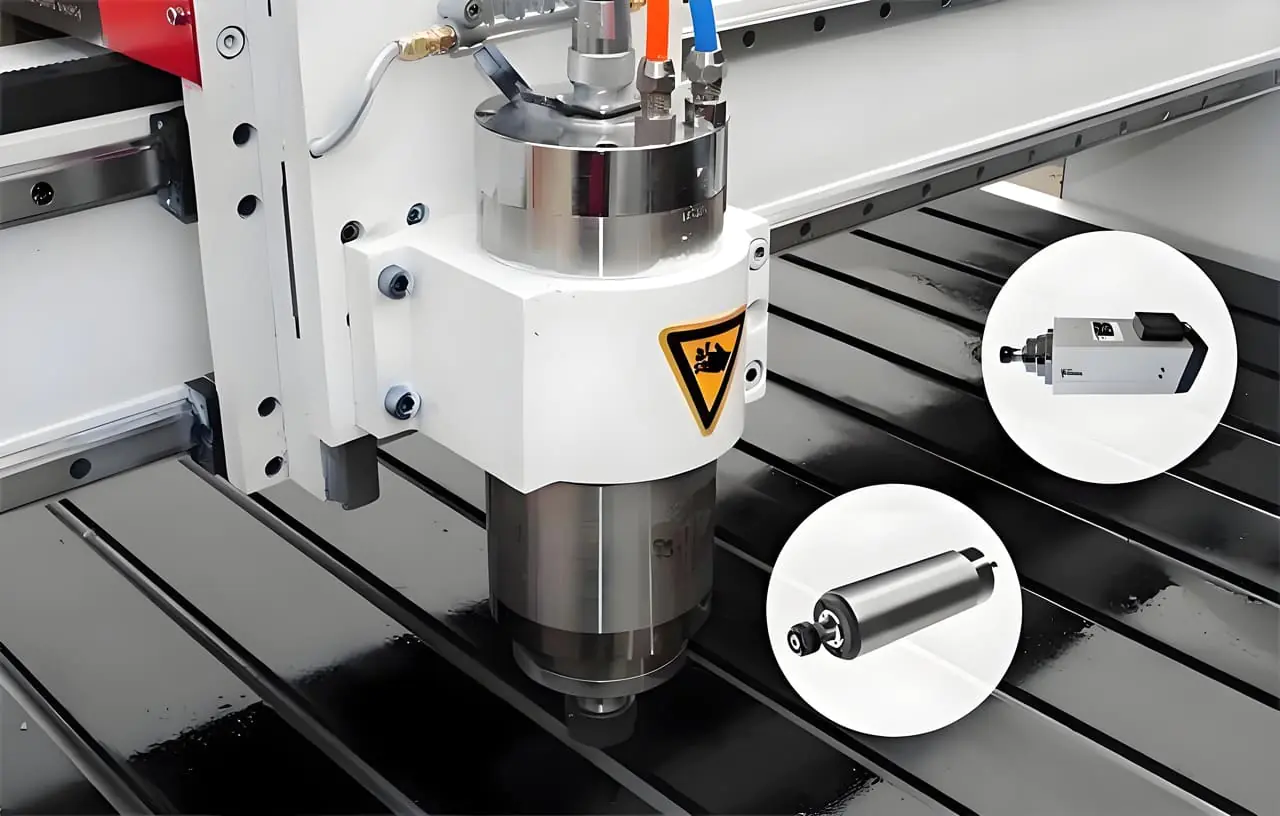 CNC-Spindel bereitet sich auf die Bearbeitung vor